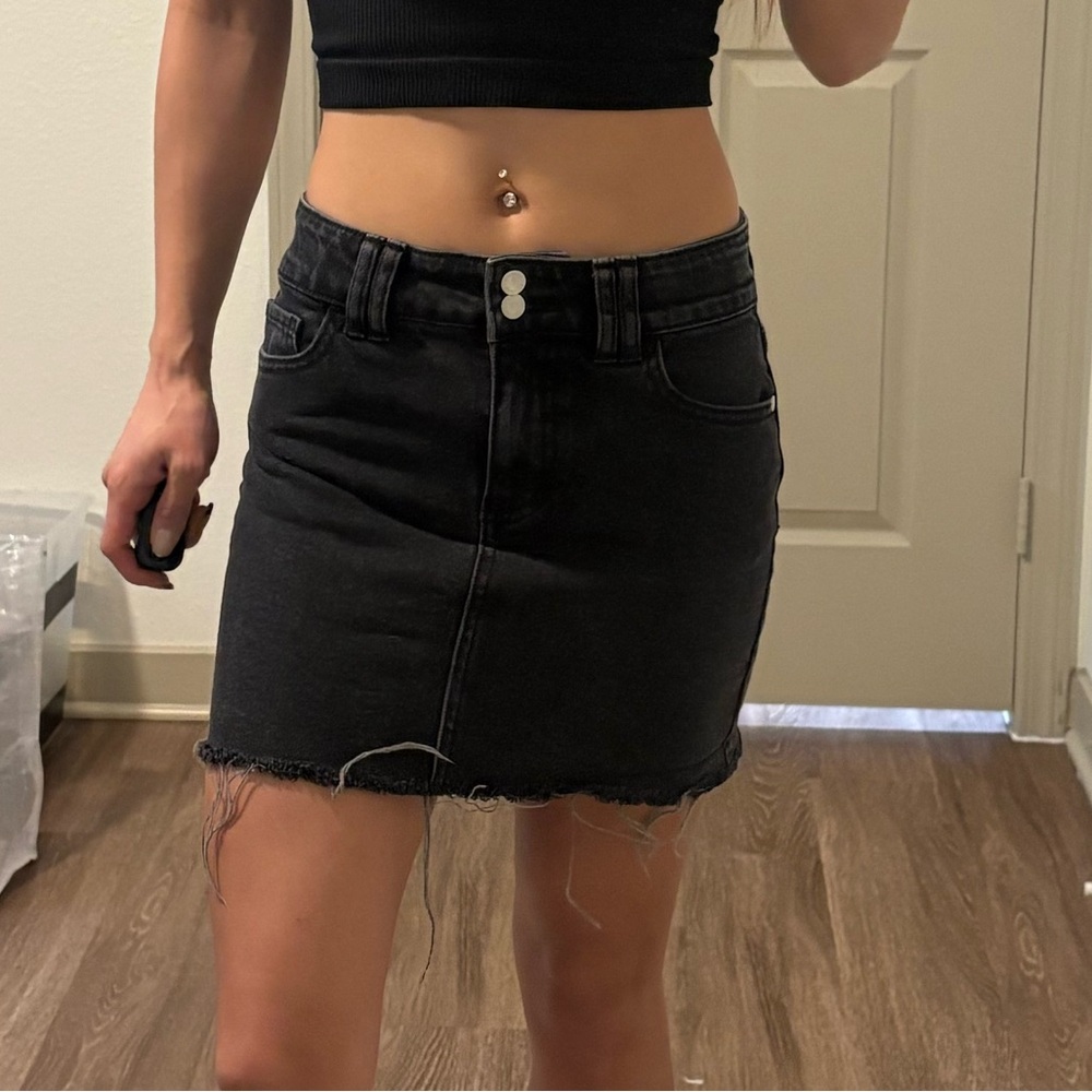 Art Class Black Denim Mini Skirt